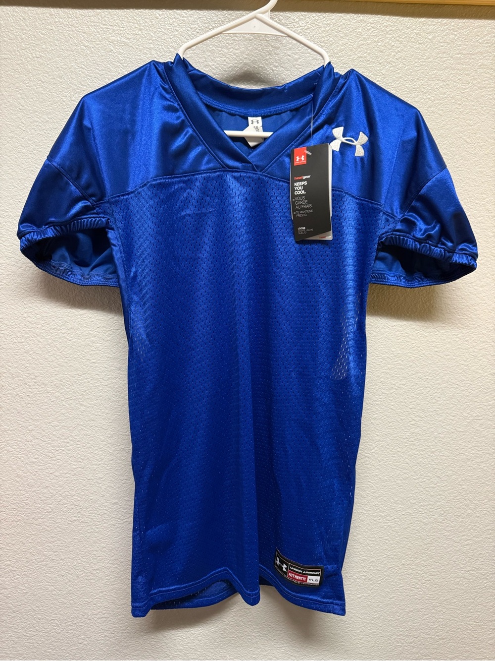 Under Armour Youth Large Royal Blue Heat Performance Football Jersey